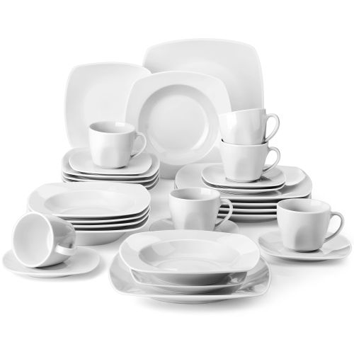 MALACASA JULIA 30/60 Piece Porcelain Dinner Tableware Set Dinner Soup Dessert Plates Cups and Saucers Set Service for 12 Person MALACASA JULIA 30/60 Piece Porcelain Dinner Tableware Set Dinner Soup Dessert Plates Cups and Saucers Set Service for 12 Person